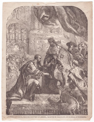 Columbus returning from his discovery of America, received by Ferdinand and Isabella at Barcelona